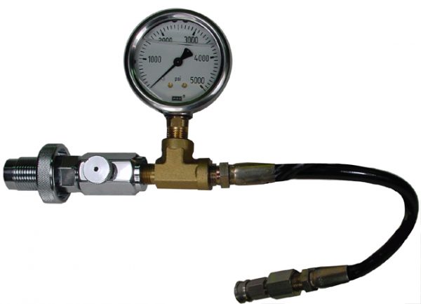 Paintball to DIN adapter with gauge and 15" hose